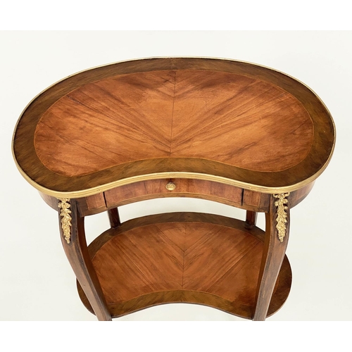 88 - KIDNEY SHAPED TABLES, a pair, French transitional style Kingwood, crossbanded and gilt metal mounted... 