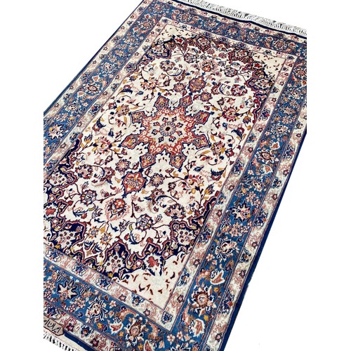 77 - PART SILK ISPHAHAN RUG, 160cm x 100cm.