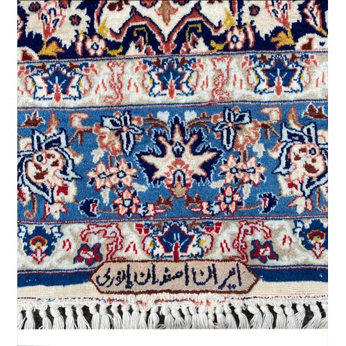 77 - PART SILK ISPHAHAN RUG, 160cm x 100cm.