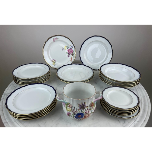 13 - PART MEISSEN DINNER SERVICE, early 20th century, having five soup bowls, five dinner plates, includi... 