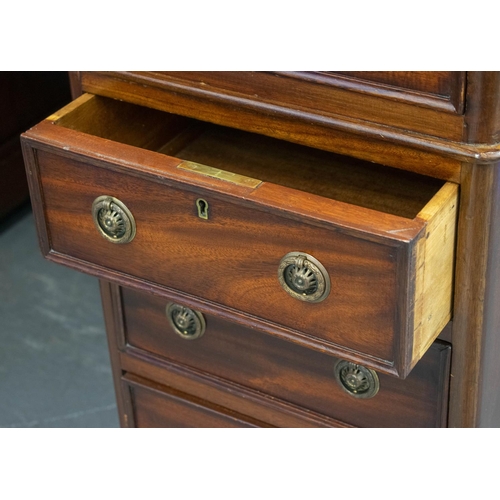 168 - PEDESTAL DESK, 78cm H x 136cm x 89cm, Victorian mahogany, circa 1870 with green leather top, nine dr... 