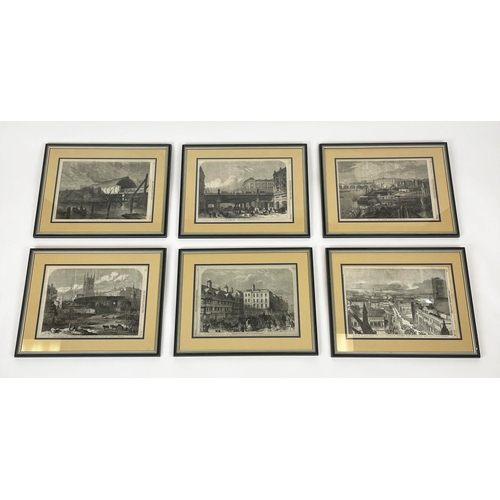 30 - PRINTS, a set of six, 19th century Illustrated London News, famous London landmarks, 50cm W. (6)