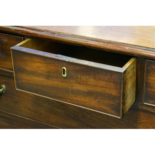 134 - CHEST, George III, mahogany, circa 1770, three drawers to top over three long graduated drawers, bra... 