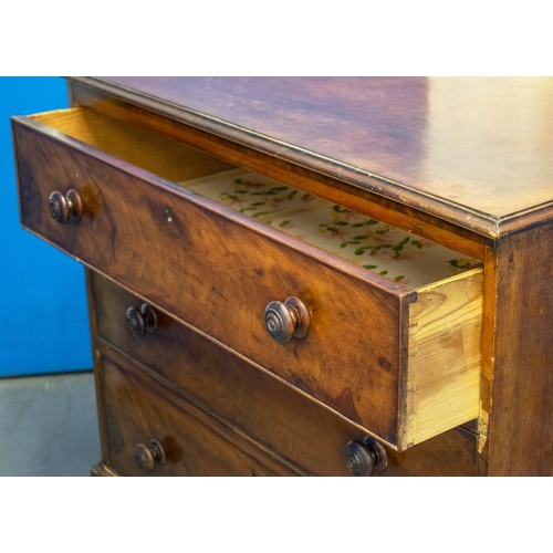 153 - CHEST, Georgian mahogany, 93cm W x 88cm H x 47cm D with three drawers on bracket supports.