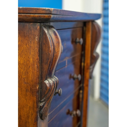 171 - WELLINGTON CHEST, 103cm H x 49cm W x 37cm D, Victorian mahogany with seven drawers.