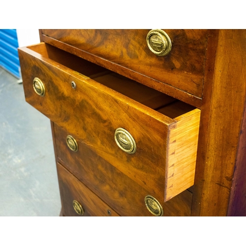 172 - TALL CHEST, 152cm H x 87cm W x 53c m D, mid Victorian mahogany with six drawers and 'VR' stamped loc... 