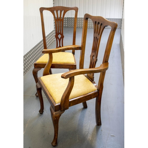 175 - DINING CHAIRS, a set of six Edwardian including two armchairs with drop in seats, armchairs 106cm H ... 