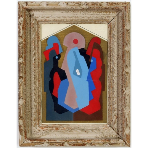 50 - ALBERT GLEIZES, Abstract pochoir in colours, 1929, vintage French frame, 20.5cm x 14.5cm.