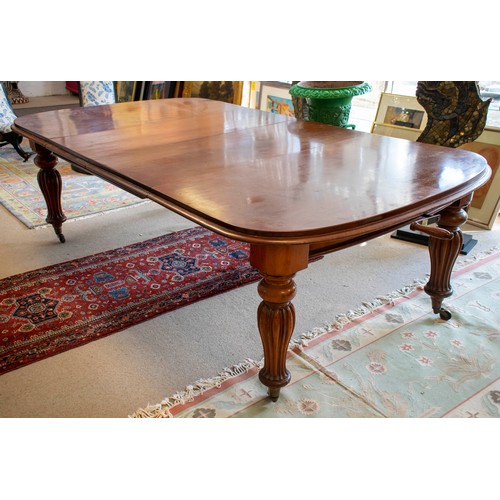 150 - DINING TABLE, 73cm H x 140cm L x 124cm W, 324cm extended with four extra leaves, respectively, one l... 