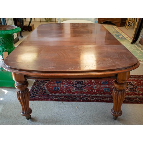 150 - DINING TABLE, 73cm H x 140cm L x 124cm W, 324cm extended with four extra leaves, respectively, one l... 