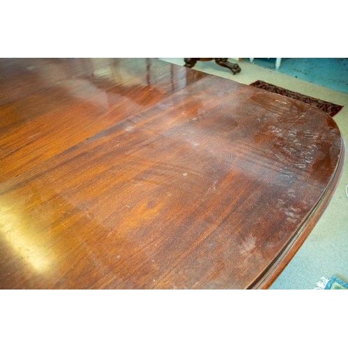 150 - DINING TABLE, 73cm H x 140cm L x 124cm W, 324cm extended with four extra leaves, respectively, one l... 