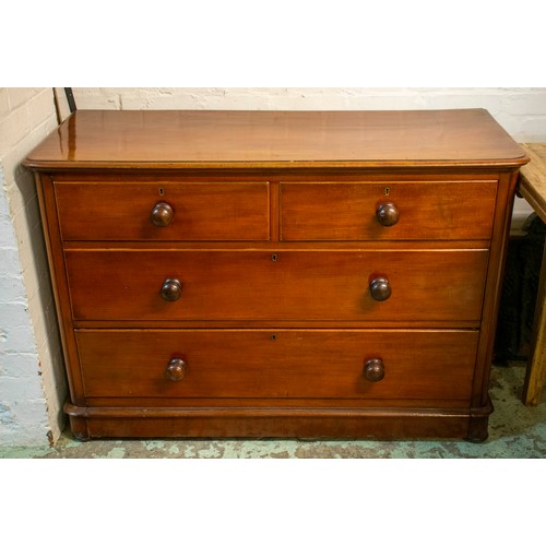 173 - CHEST, 84cm H x 123cm W x 52cm D, Victorian mahogany, of four drawers.