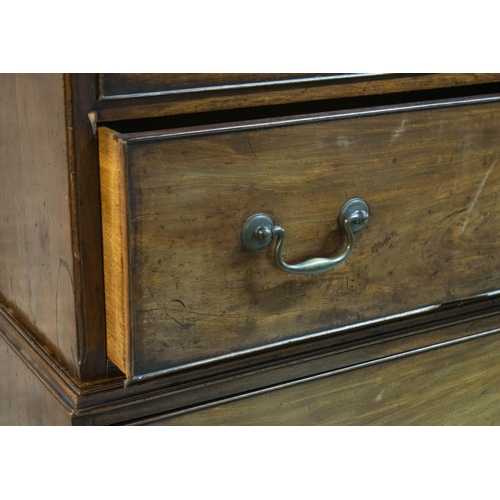 141 - CHEST ON CHEST, circa 1770 George III mahogany in two parts, with nine drawers, 188cm H x 127cm W x ... 