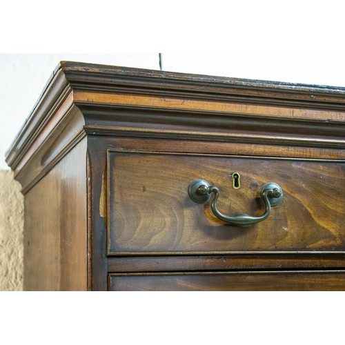 141 - CHEST ON CHEST, circa 1770 George III mahogany in two parts, with nine drawers, 188cm H x 127cm W x ... 