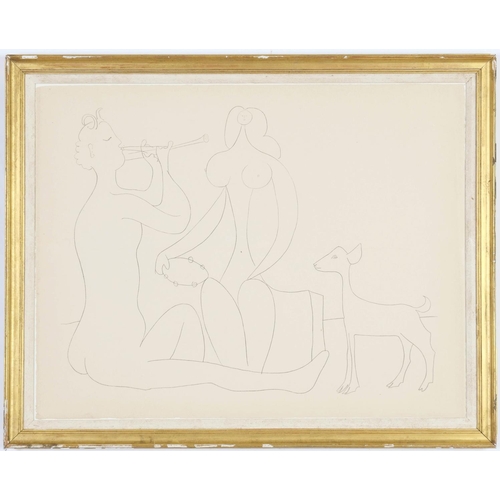 42 - AFTER PABLO PICASSO, Nude with tambourine, Suite: Les Dessins D’Antibes De Pablo Picasso, Lithograph... 