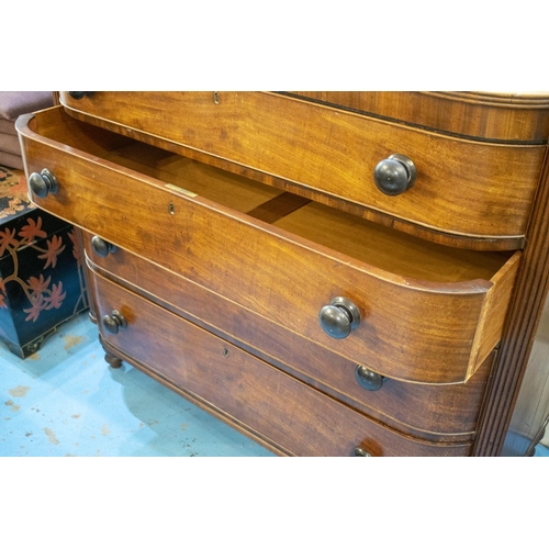 107 - CHEST, George IV mahogany, circa 1820 with four D shaped drawers, 106cm H x 118cm x 58cm.