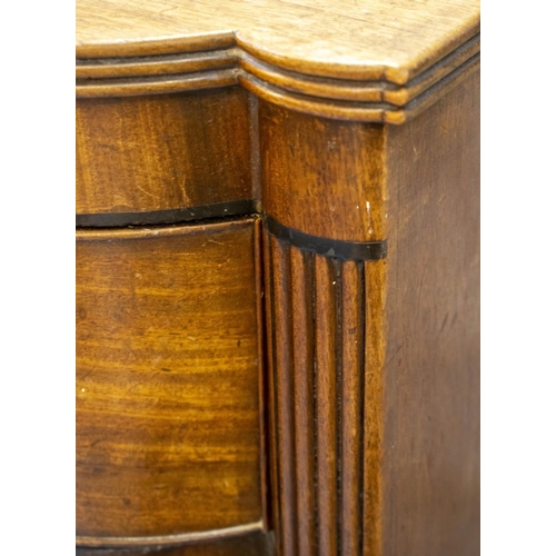 107 - CHEST, George IV mahogany, circa 1820 with four D shaped drawers, 106cm H x 118cm x 58cm.