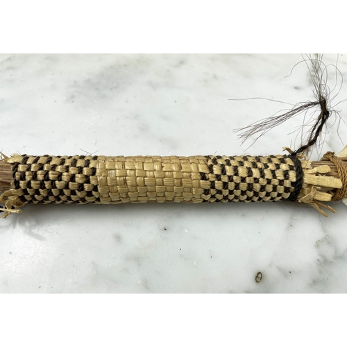 2 - KIRIBATI SWORD, Gilbert and Ellis Islands, Micronesia constituted with sharks teeth, human hair, pla... 