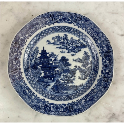 20 - STAFFORDSHIRE BLUE AND WHITE TRANSFERWARE, mostly willow pattern, including five serving trays, two ... 