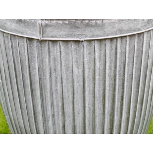 472 - GARDEN PLANTERS, a graduated set of three, galvanised metal, 50cm x 45cm x 45cm. (3)