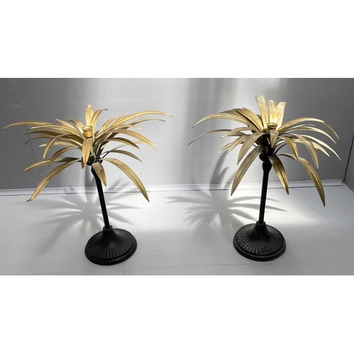 479 - CANDELABRA, a pair, palm tree design, 46cm x 30cm x 30cm. (2)