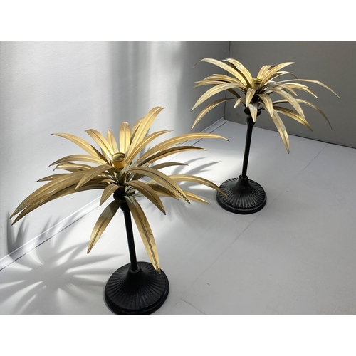 479 - CANDELABRA, a pair, palm tree design, 46cm x 30cm x 30cm. (2)