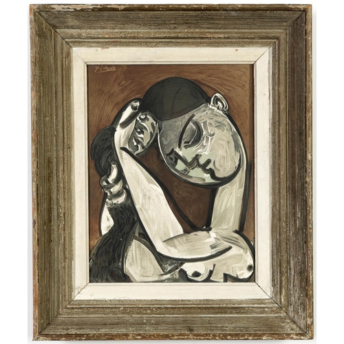 48 - PABLO PICASSO, rare 'Femme Se Coiffant', signed in the plate, lithograph in colours on arches wove p... 