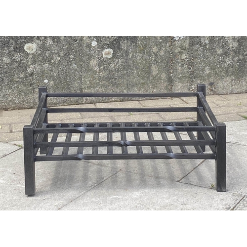 494 - FIRE BASKET, hand made heavy duty wrought iron, 56cm W x 23cm H x 36cm D.