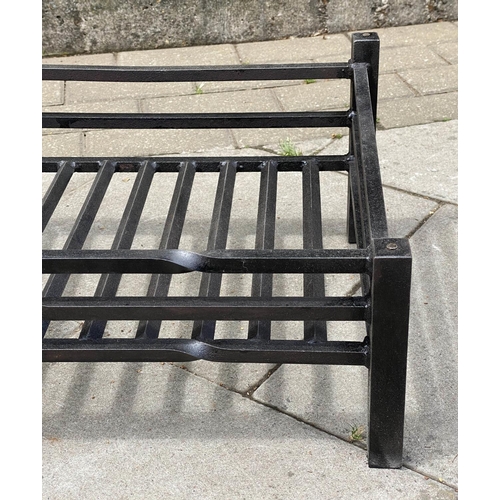 494 - FIRE BASKET, hand made heavy duty wrought iron, 56cm W x 23cm H x 36cm D.