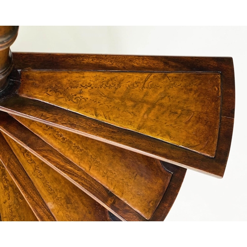 104 - LIBRARY STEPS, Georgian style mahogany with four spiral gilt tooled leather trimmed steps, 118cm H x... 