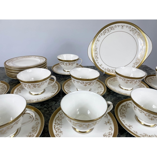 13 - TEA SERVICE, Royal Doulton Belmount pattern including 13 tea cups and 12 saucers, 11 plates teapot, ... 