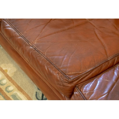 184 - CHESTERFIELD SOFA, 73cm H x 215cm W x 93cm D, oxblood red leather.