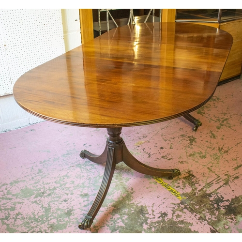 191 - DINING TABLE, 76cm H x 107cm W x 160cm H, 210cm extended, early 20th century mahogany with extra lea... 