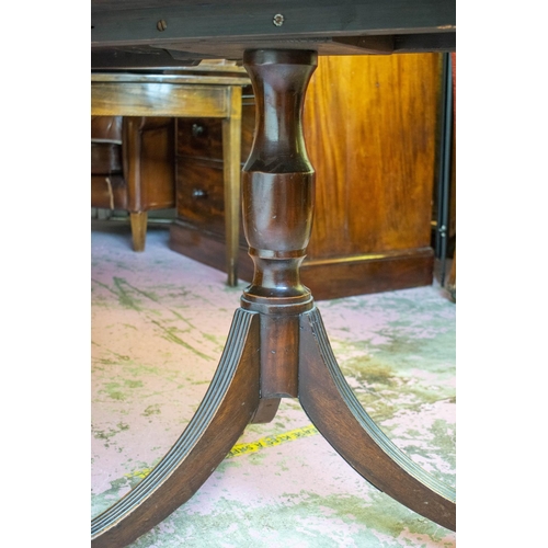 191 - DINING TABLE, 76cm H x 107cm W x 160cm H, 210cm extended, early 20th century mahogany with extra lea... 