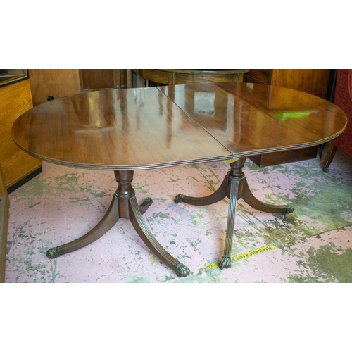 191 - DINING TABLE, 76cm H x 107cm W x 160cm H, 210cm extended, early 20th century mahogany with extra lea... 