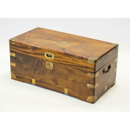 194 - TRUNK, 34cm H x 73cm x 38cm, 19th century Chinese export camphorwood and brass bound.