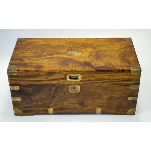 194 - TRUNK, 34cm H x 73cm x 38cm, 19th century Chinese export camphorwood and brass bound.