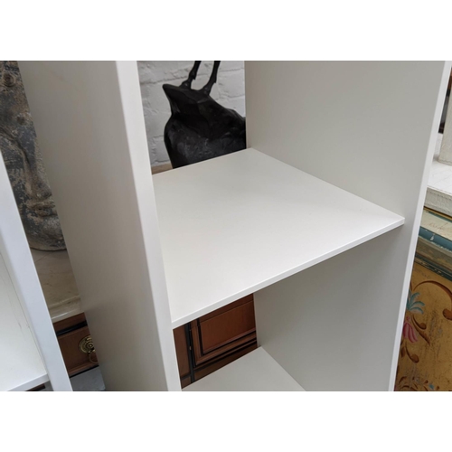 398 - CATTELAN ITALIA DISPLAY SHELVES, three sections, each 185cm H x 32cm W.