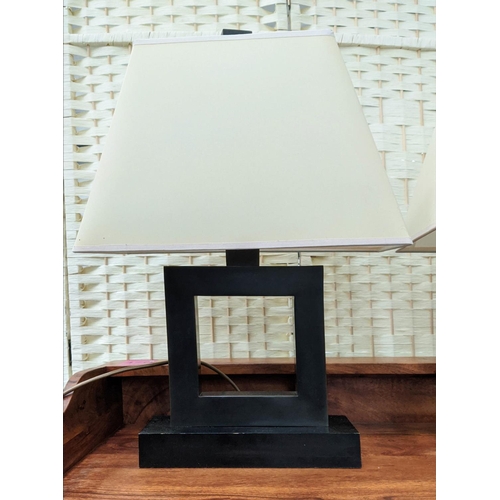 403 - TABLE LAMPS, a pair, contemporary design, with shades, 53cm H. (2)