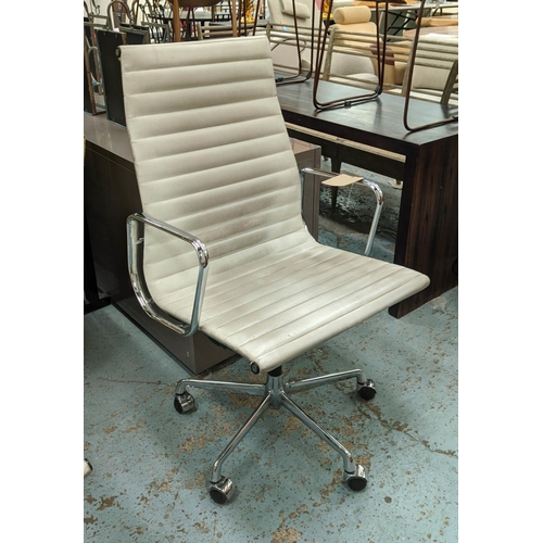 422 - AFTER CHARLES AND RAY EAMES ALUMINUM GROUP STYLE CHAIR, by ICF, height adjustable, 110cm H at talles... 