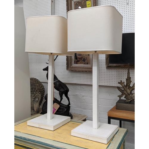 429 - RUGIANO TABLE LAMPS, a pair, faux crocodile finish, each 77cm tall, including shades. (2)