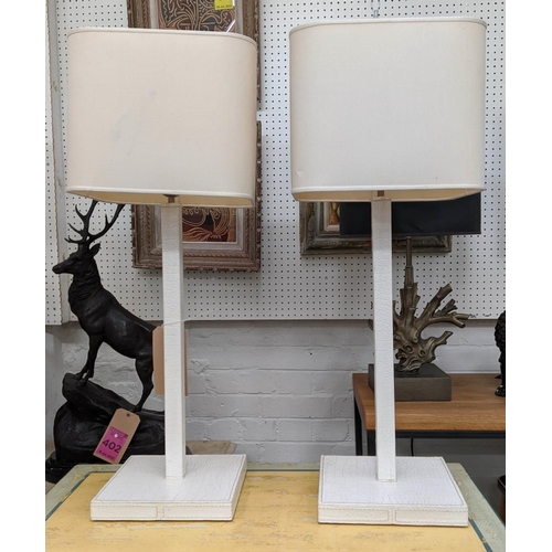 429 - RUGIANO TABLE LAMPS, a pair, faux crocodile finish, each 77cm tall, including shades. (2)