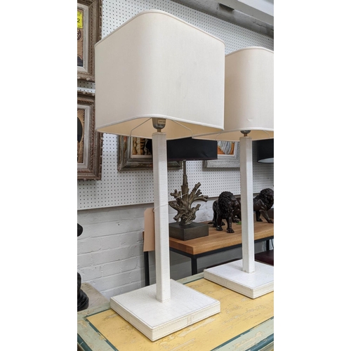 429 - RUGIANO TABLE LAMPS, a pair, faux crocodile finish, each 77cm tall, including shades. (2)