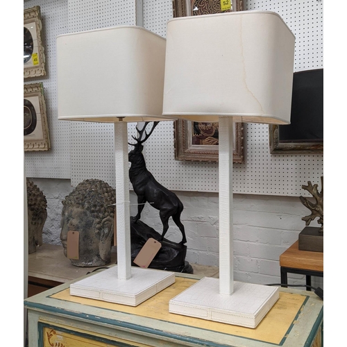 430 - RUGIANO TABLE LAMPS, a pair, faux crocodile finish, each 77cm H, including shades. (2)