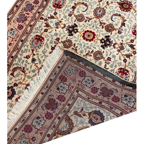 82 - FINE PERSIAN KURK KASHAN RUG, 211cm x 137cm.