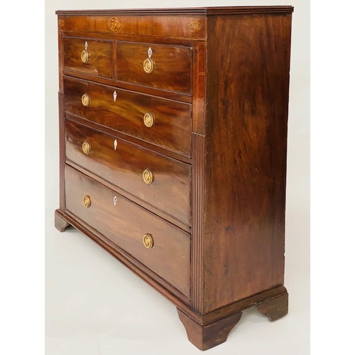 93 - SCOTTISH HALL CHEST, mid 19th century figured mahogany of adapted shallow proportions with inlaid fr... 