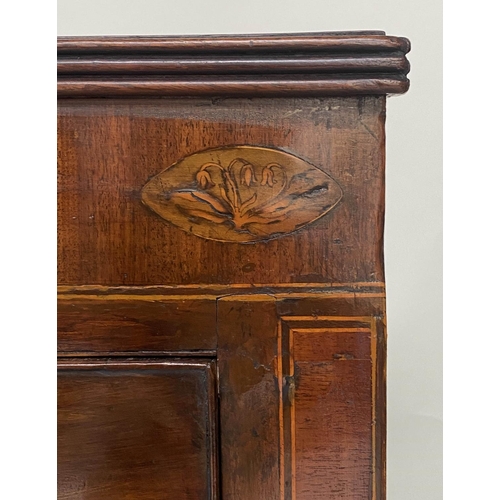 93 - SCOTTISH HALL CHEST, mid 19th century figured mahogany of adapted shallow proportions with inlaid fr... 