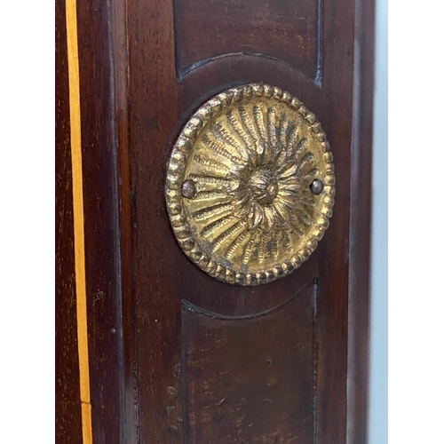 97 - DUTCH BOOKCASE, 19th century mahogany and satinwood marquetry inlay with two glazed panelled doors a... 