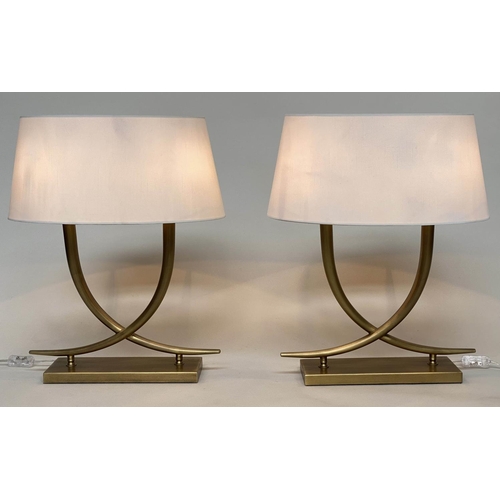 108 - TABLE LAMPS, a pair, R V Astley 'Iva' intertwind gilt metal, with shades, 59cm. (2)