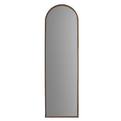 408 - ARCHITECTURAL WALL MIRRORS, a pair, aged bronzed finish frames, 50.5cm W x 4cm D x 170cm H.